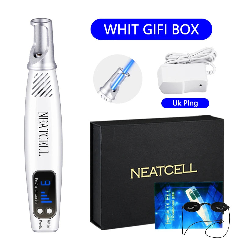High-tech laser pen for removing unwanted tattoos & correcting skin pigmentation.