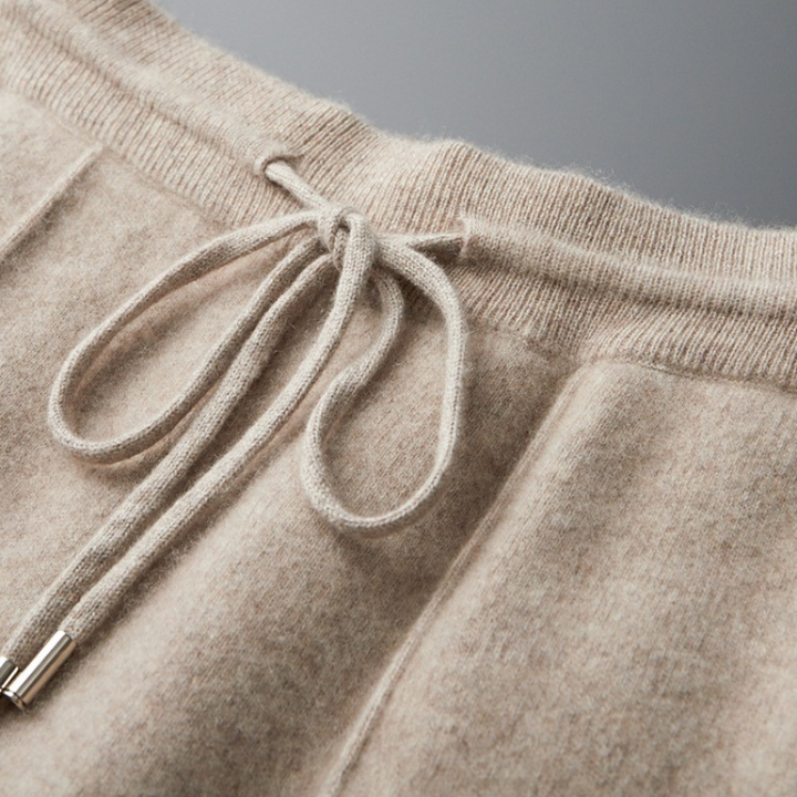 Stylish dark blue merino wool joggers, offering ultimate comfort for unisex lounge wear