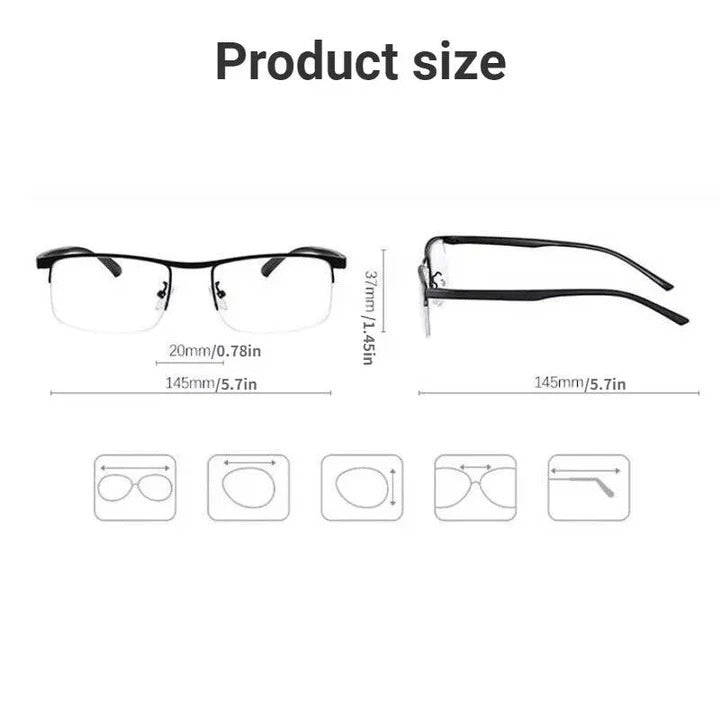 Vision aid: progressive reading glasses for men & women, blue light & UV protection.