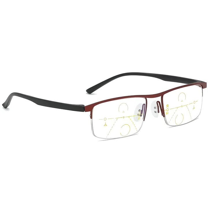 Unisex anti-glare progressive reading glasses for eye comfort, blue light & UV shielded.