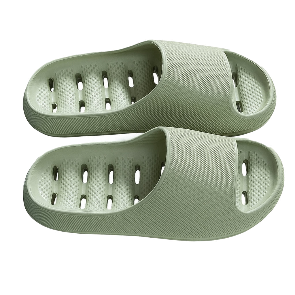 Comfortable non-slip bathroom sandals. Unisex quick-dry design with drainage holes for safety in wet areas.