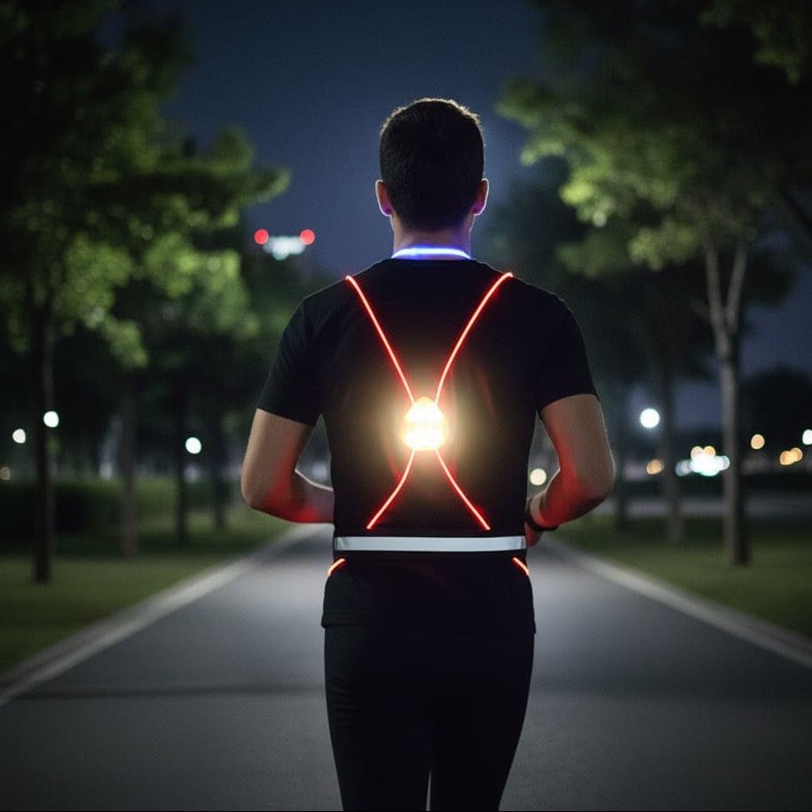 Reflective and LED safety vest provides superior night visibility for unisex running & cycling. Stay safe outdoors.