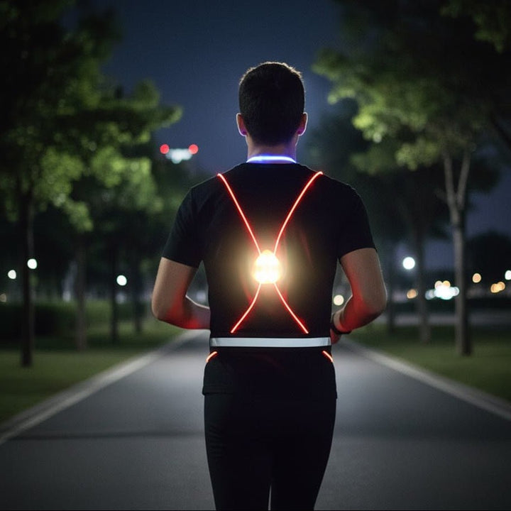 Reflective and LED safety vest provides superior night visibility for unisex running & cycling. Stay safe outdoors.