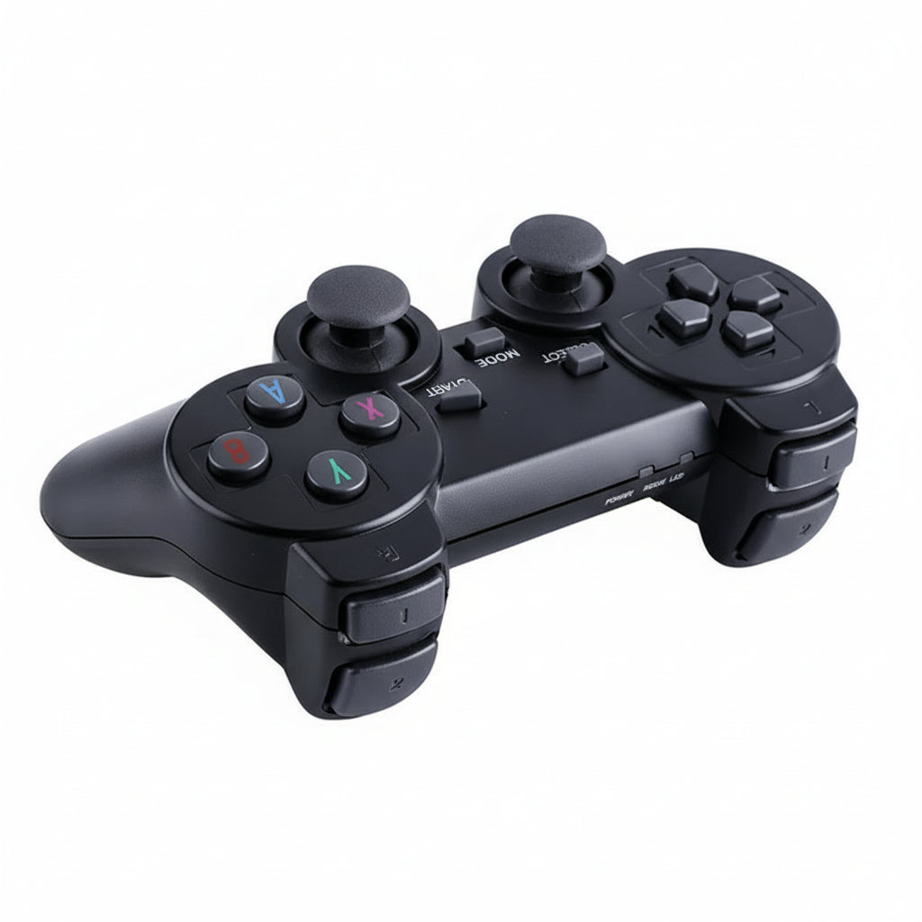 Retro gaming console for TV, HDMI compatible. Includes wireless controllers for classic video games.