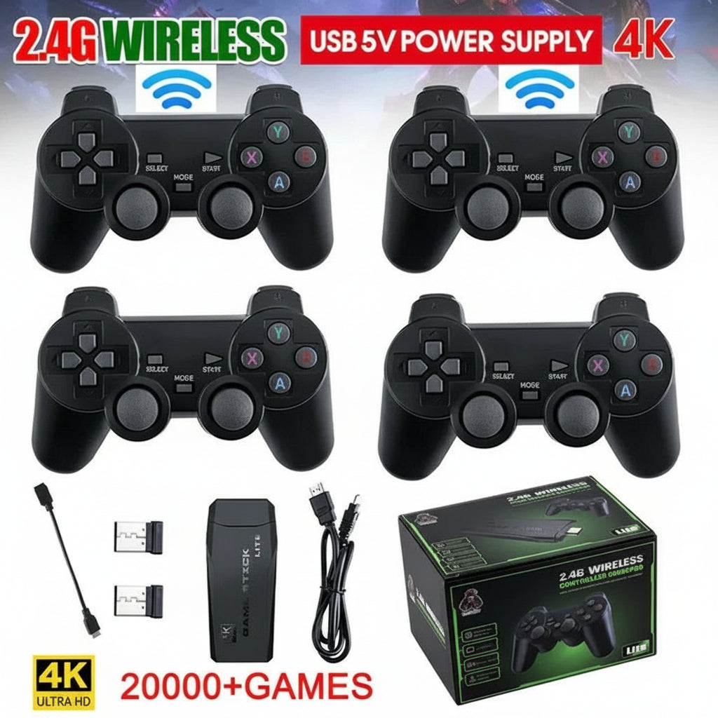 64GB retro game console with HDMI support, loaded with classic emulator video games for TV.