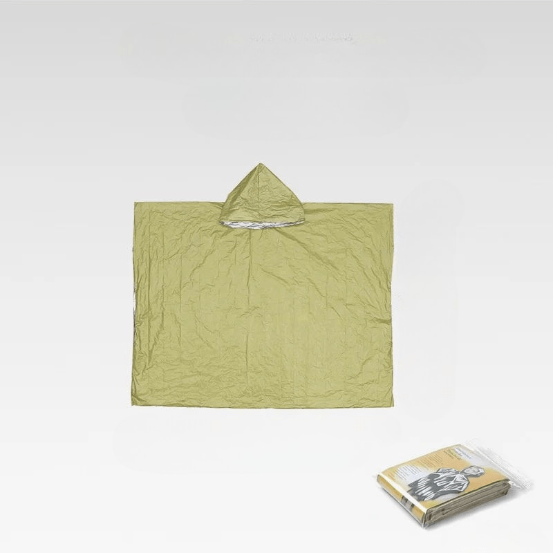 Versatile unisex reusable rain poncho, essential all-weather gear for emergency preparedness, hiking, camping, and festivals.