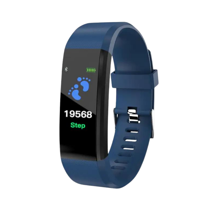 Senior tech smartwatch on a hand, clearly displaying blood pressure readings. Essential for daily health checks.