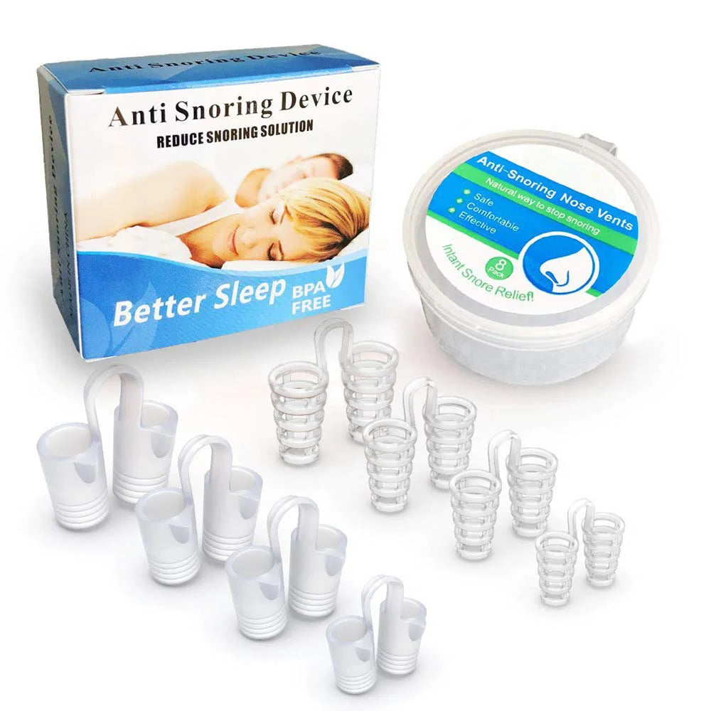 Unisex silicone nasal dilators for snoring relief, promoting clear breathing & restful sleep. Comfortable anti-snoring sleep aid.