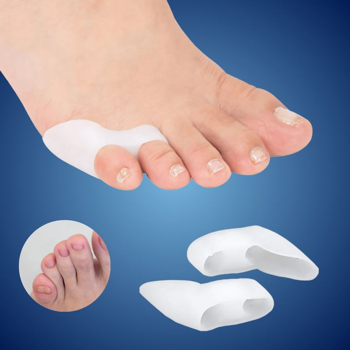 Unisex silicone toe spacers for bunion relief & hammertoe alignment. Soft, comfortable foot care.