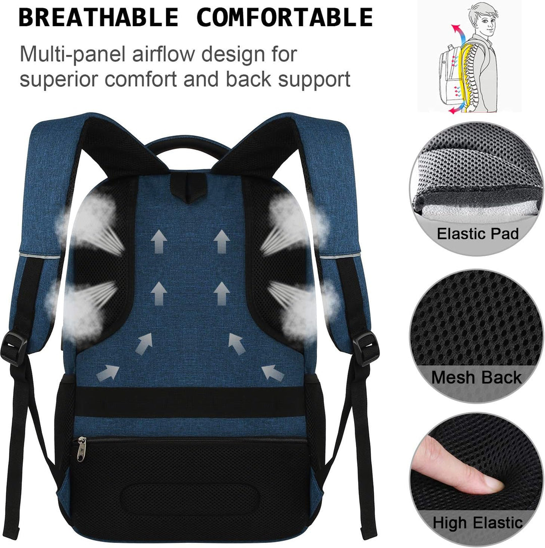 Secure unisex USB backpack, ideal for laptops, school, or work with anti-theft features.