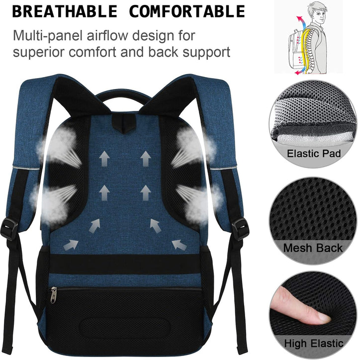 Secure unisex USB backpack, ideal for laptops, school, or work with anti-theft features.