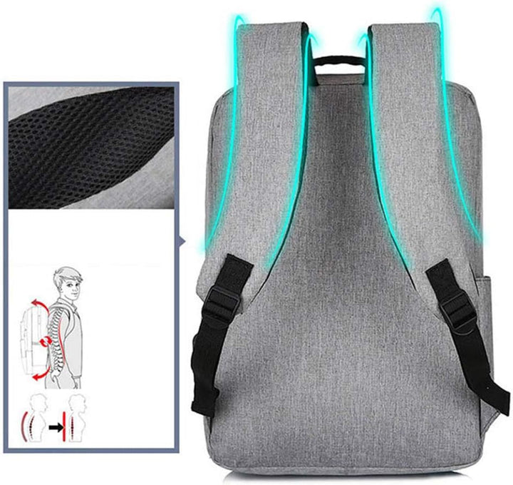 Slim laptop backpack fits up to 15-inch, waterproof, with USB port for essential tech carrying.