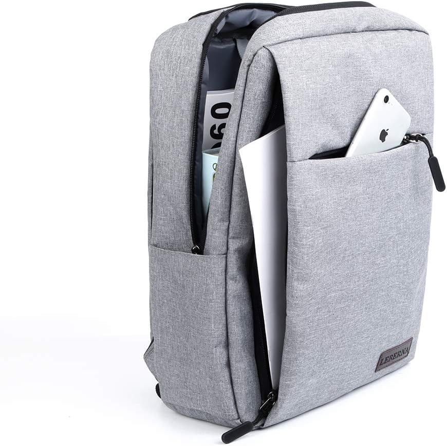 Professional slim waterproof laptop backpack, unisex, with USB charging for business travel & daily use.