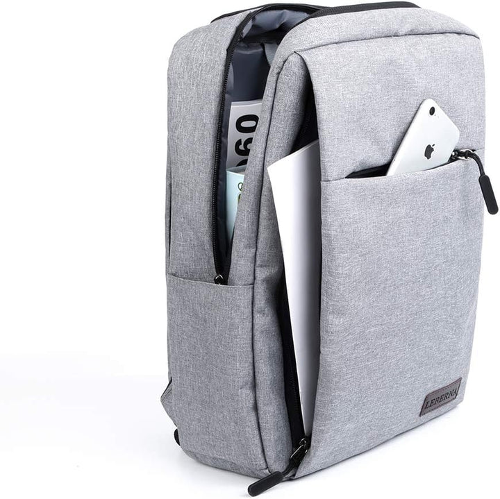 Professional slim waterproof laptop backpack, unisex, with USB charging for business travel & daily use.