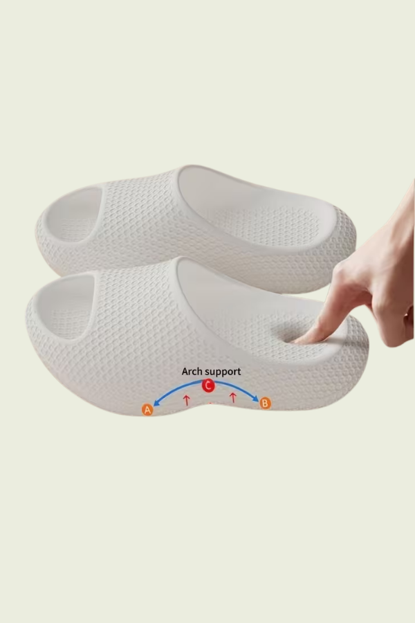 Everyday unisex slip-on slippers for foot pain relief. Arch support & cushioning offer lasting home comfort.