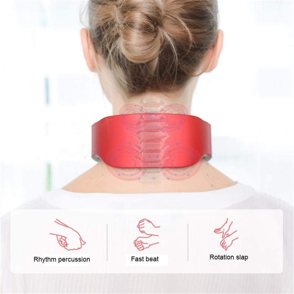 Smart Neck Massager with TENS pulse and heat for effective shoulder relief, muscle relaxation, and pain management.