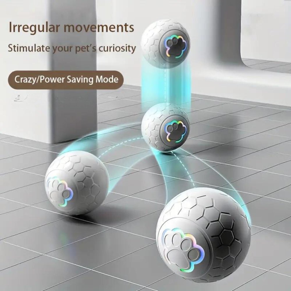 Interactive dog toy ball, SmartBounce feature for mental stimulation and physical activity.