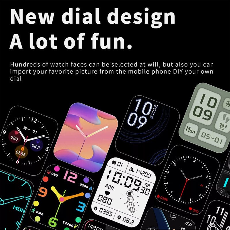 Sleek unisex health monitor smartwatch with non-invasive blood sugar & comprehensive wellness features.