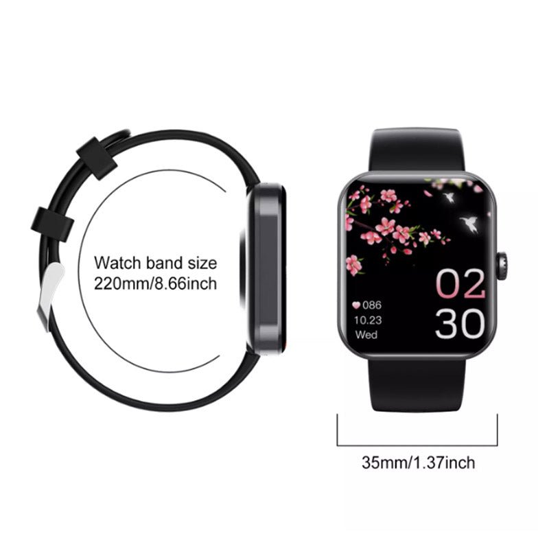 Smartwatch offering comprehensive health management: non-invasive blood sugar, HR, BP, & fitness.