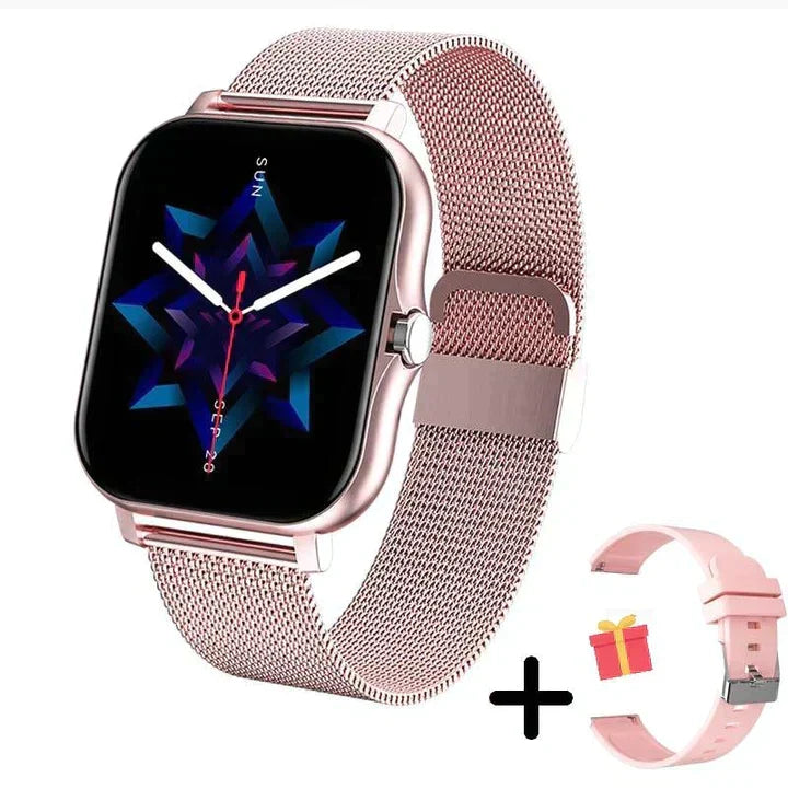 Sleek unisex smart watch: activity, heart rate, sleep tracker. Waterproof alloy design for active lifestyles. Digital display.