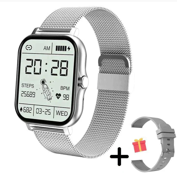 New unisex smart watch: Bluetooth calling, comprehensive health & fitness tracking. Stylish waterproof alloy digital watch.