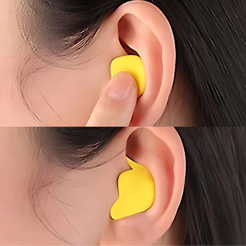 Reusable soundproof earplugs for quiet sleep, focused study & comfortable travel noise reduction.