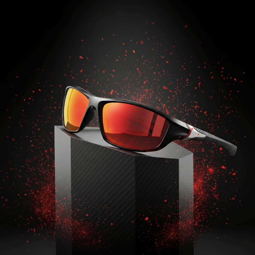 Unisex sports sunglasses with UV400 protection, polarized lenses reduce glare for outdoor activities.