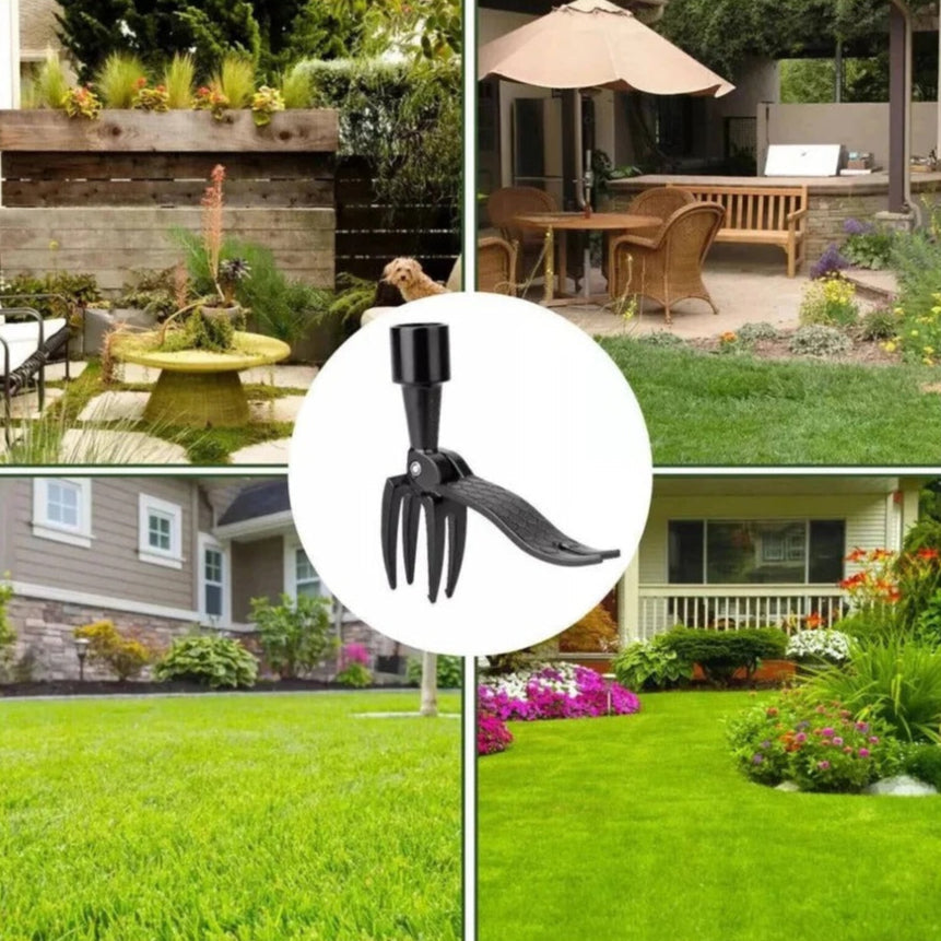 Long-handle stand-up weed remover, an ergonomic outdoor tool for effortless and effective lawn care.