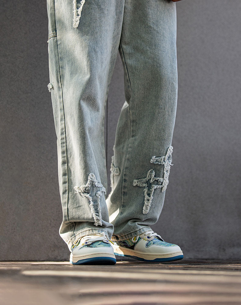 Comfortable Starry Night sneakers. Unisex artistic shoes, slip-resistant creative footwear for urban fashion & style.