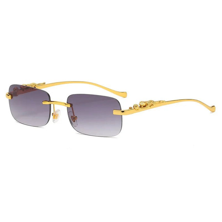 Unisex stylish rimless sunglasses with UV400 protection for fashion & outdoor use.