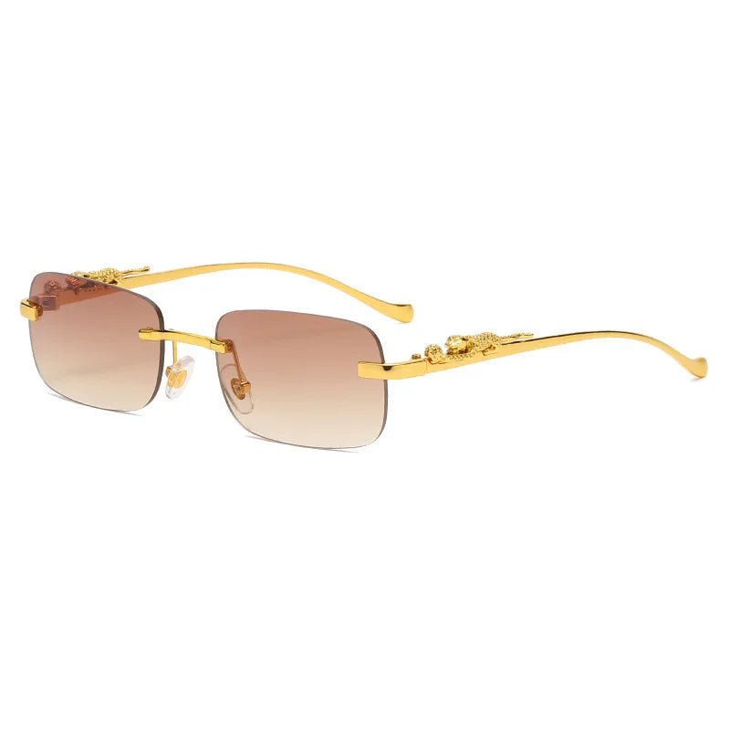 Premium unisex rimless eyewear with gradient lenses & comprehensive UV400 protection.