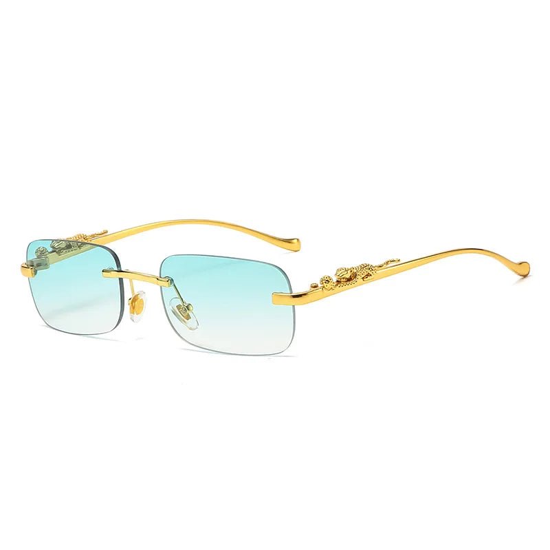 High-quality unisex rimless sunglasses with effective UV400 protection & sleek design.