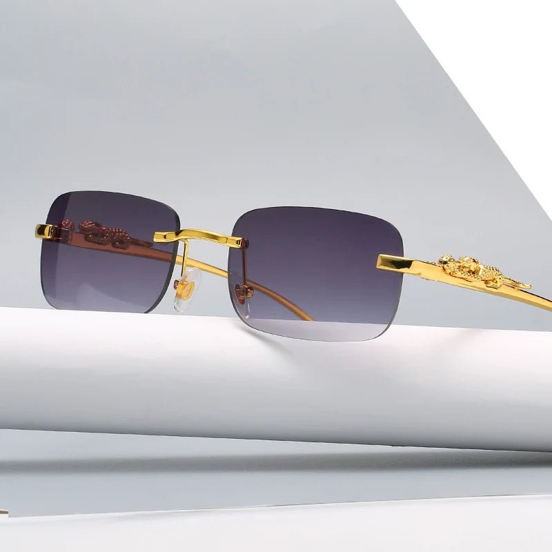 Stylish unisex rimless eyewear, perfect for outdoor essentials, with UV400 protection.