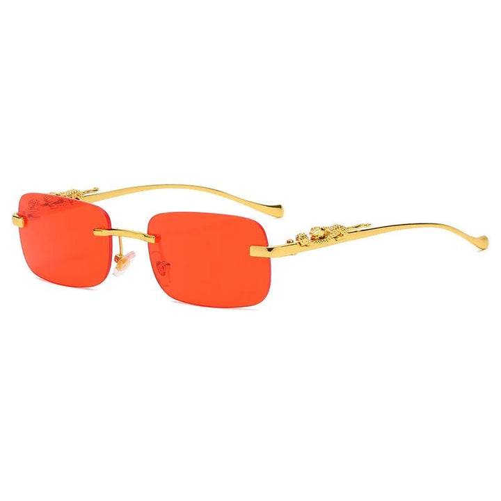 Unisex UV400 protected rimless sunglasses, a trendy fashion accessory for all.