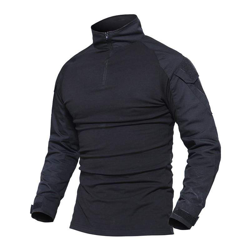 Mens Tactical Combat Shirt in olive green, long sleeve outdoor apparel, ideal for hunting