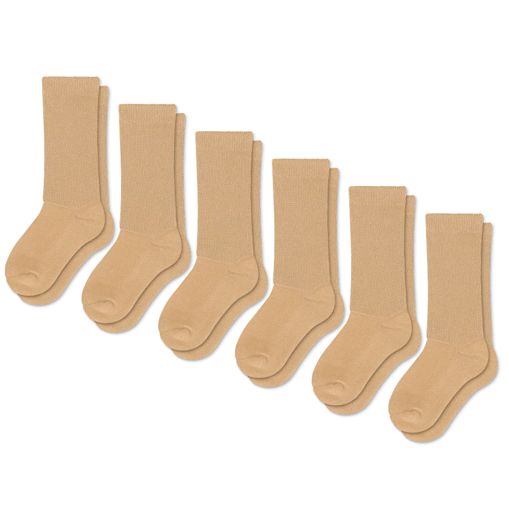 Everyday tan compression socks, unisex, promoting healthy circulation and support.