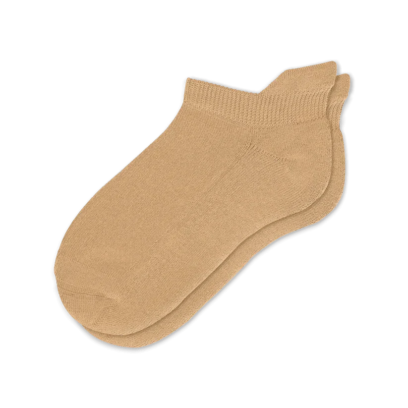 Comfortable tan unisex compression socks, essential for all-day leg support.