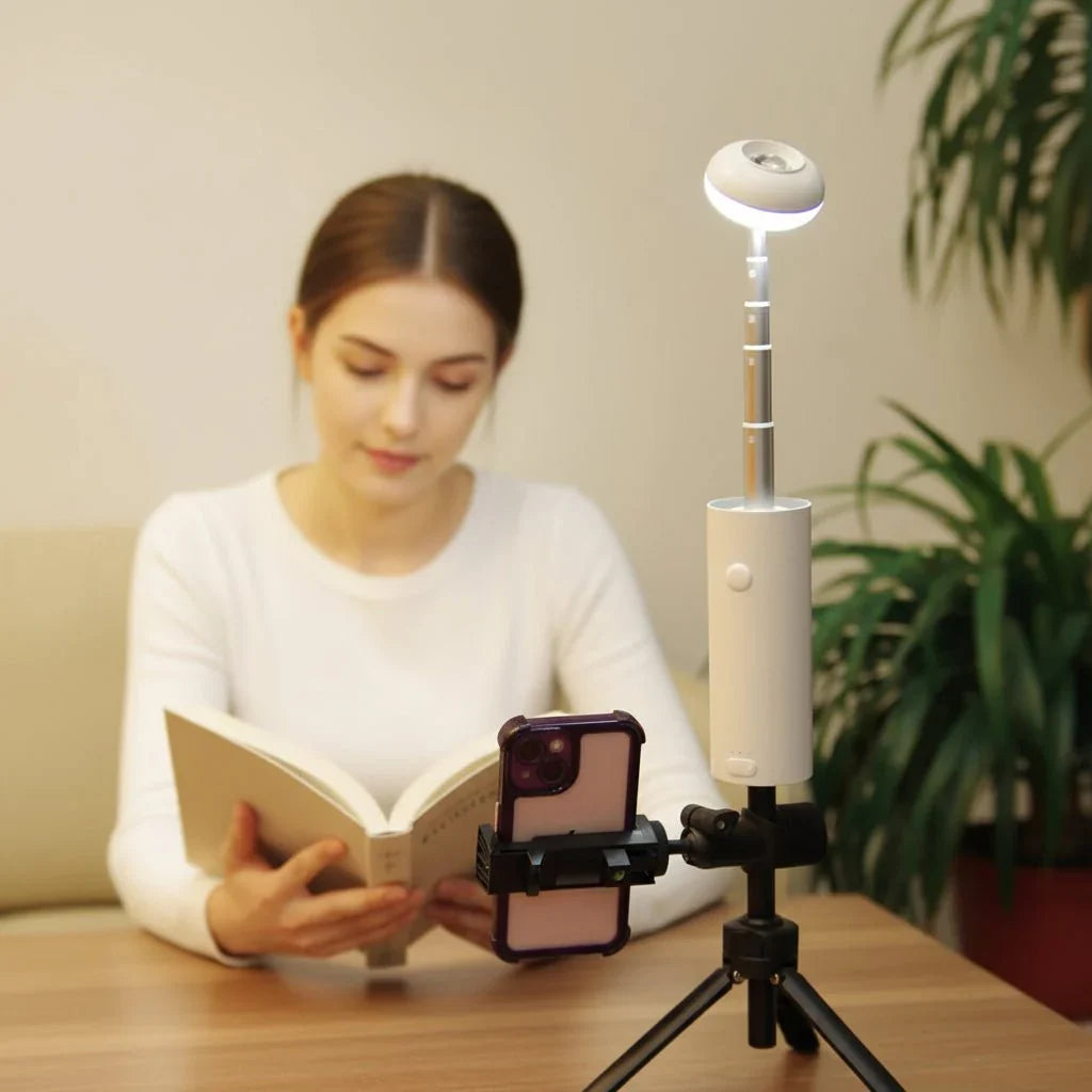 Flexible telescopic emergency light for camping. Magnetic base & portable, a must-have outdoor adventure gear.