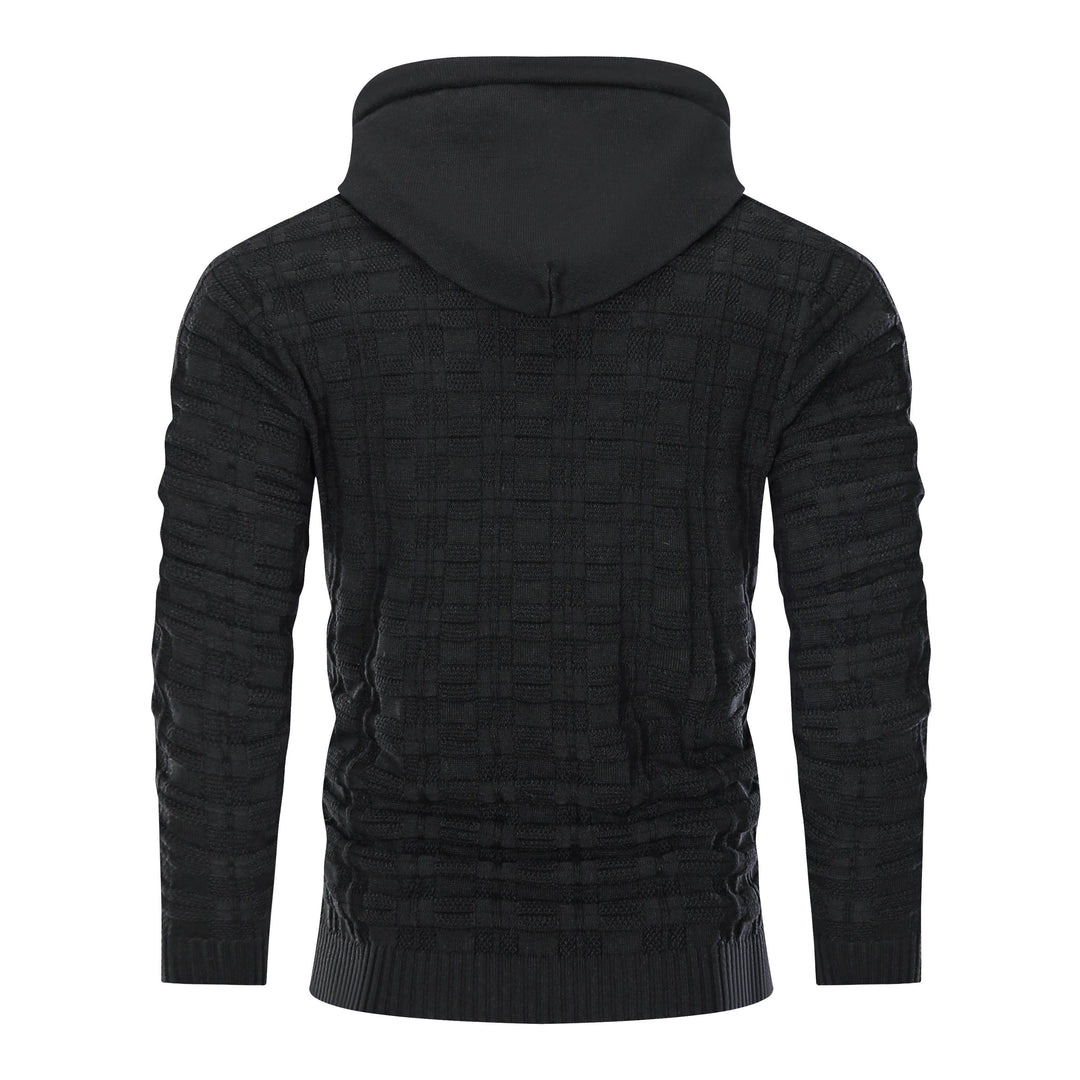 Lifestyle shot of someone enjoying outdoor activities in a warm, comfortable unisex textured hoodie.