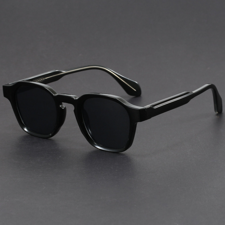 Unisex vintage retro square sunglasses with thick acetate frames, offering UV protection