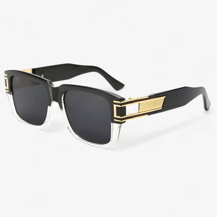 Vintage square frame unisex sunglasses with UV400 anti-glare protection & distinctive drop detail.