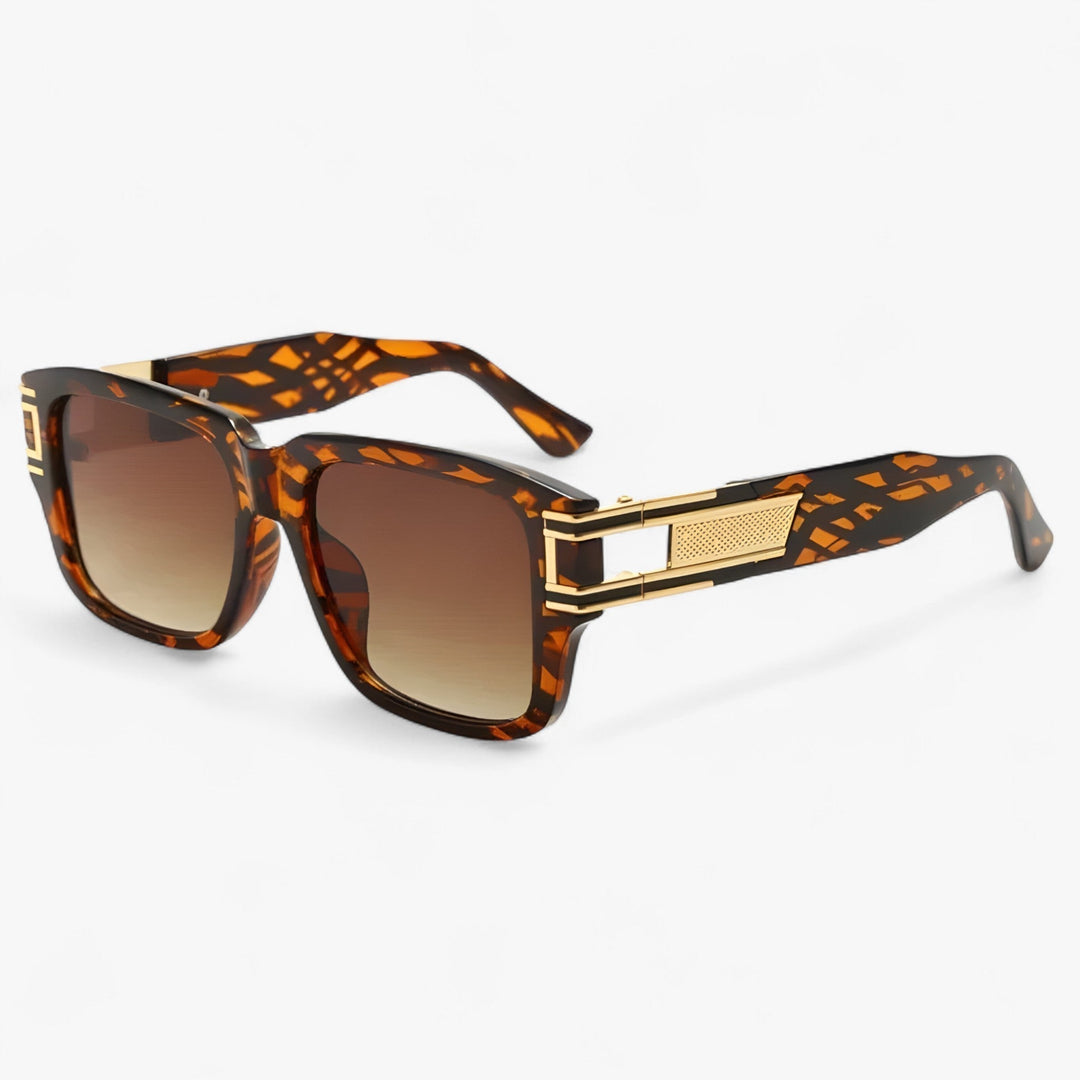 Unisex retro square frame sunglasses with drop detail, providing UV400 for men's & women's fashion.