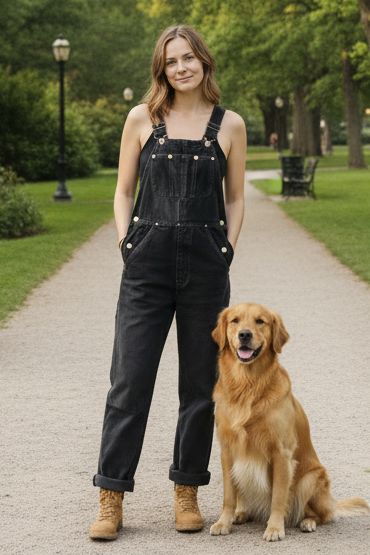 Durable unisex vintage bib overalls with adjustable straps & multiple functional pockets for workwear or casual style.