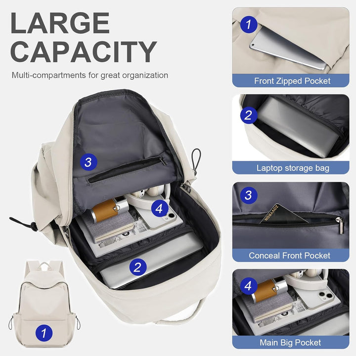 Water-resistant backpack with superior organization, ideal for students, work, & travel.