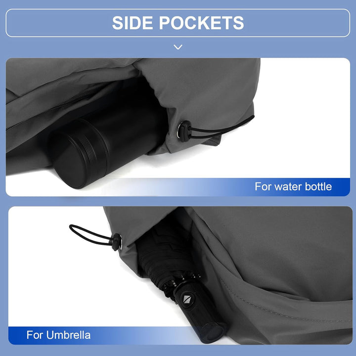 Modern unisex water-resistant travel backpack, organized compartments for easy access.