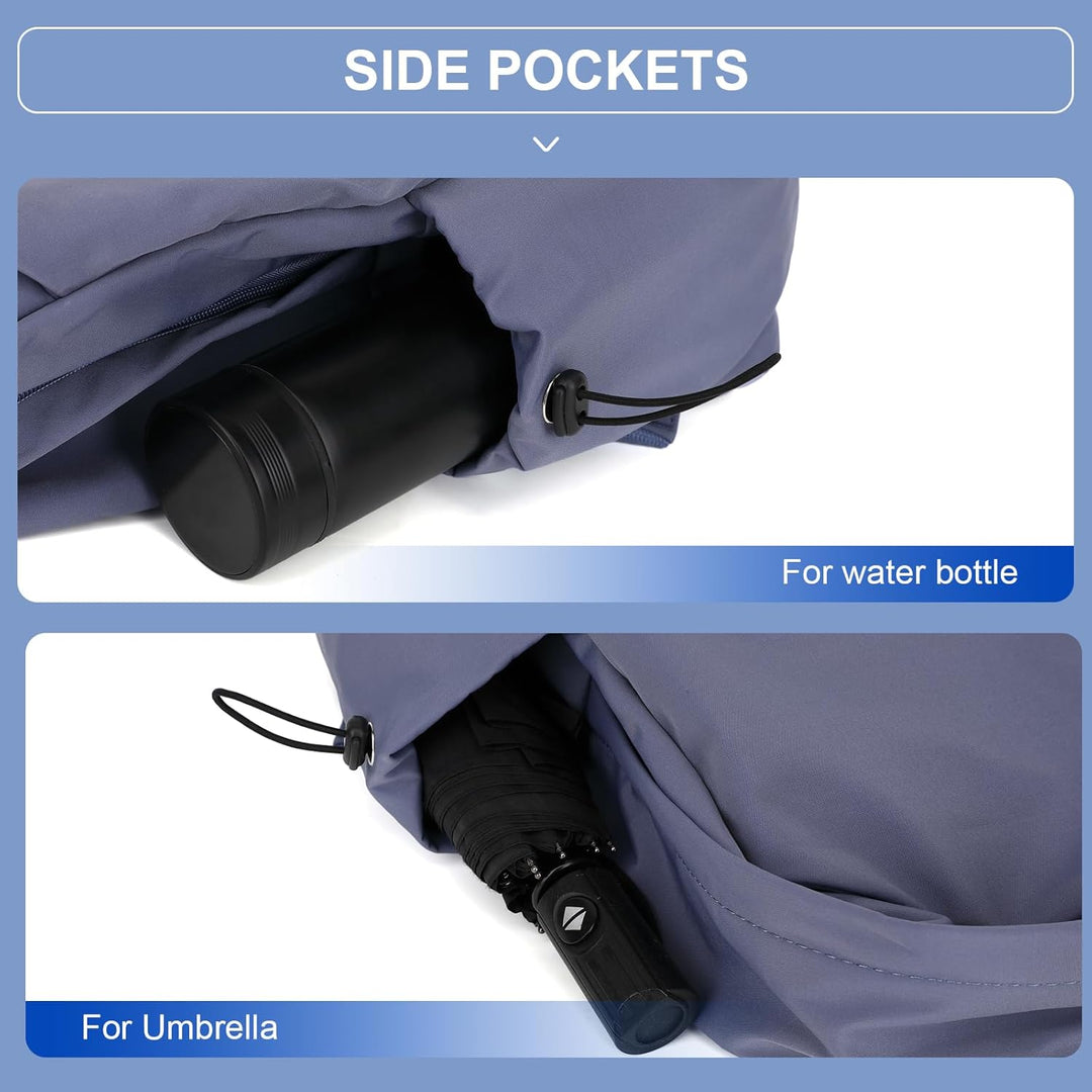 Chic unisex water-resistant backpack, lightweight, ideal for laptops & everyday organized carry.
