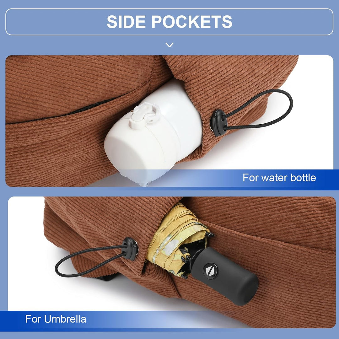 Smart & functional water-resistant backpack, organized for laptops, travel, & daily carry.