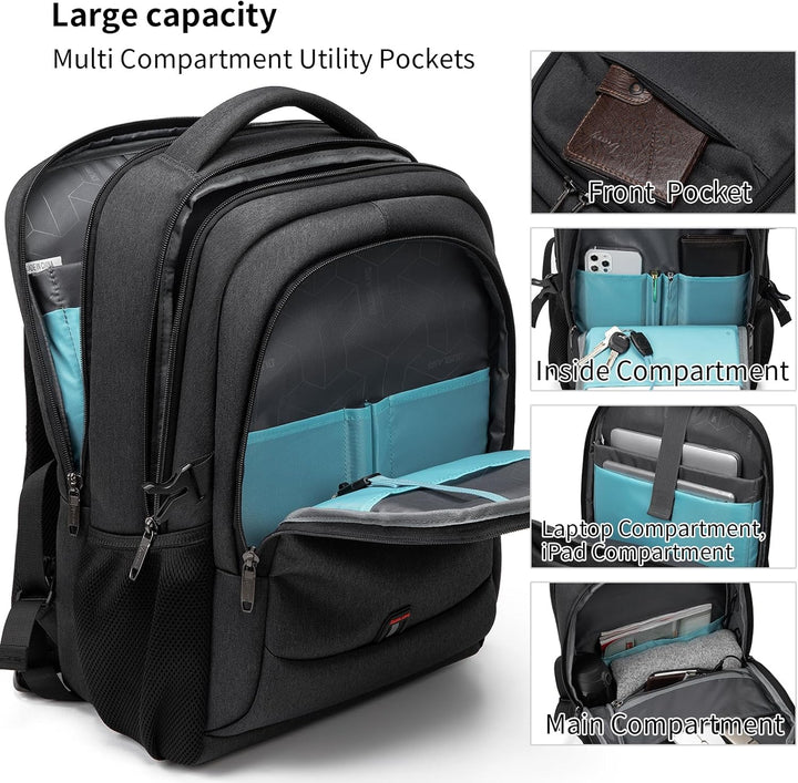 Water-resistant material close-up on a durable travel backpack.