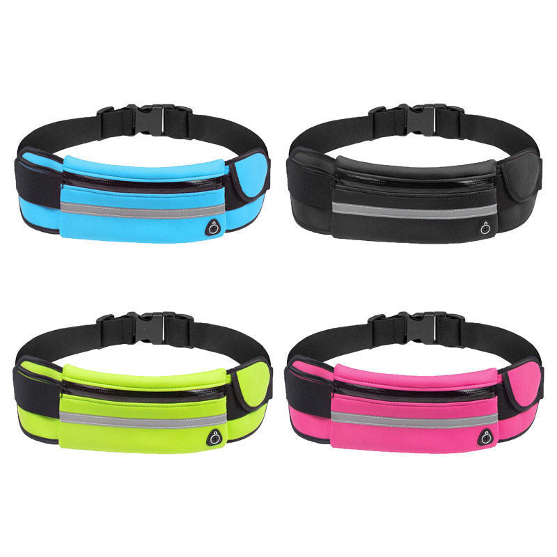 Unisex water-resistant running belt with phone holder. Perfect for hands-free exercise.