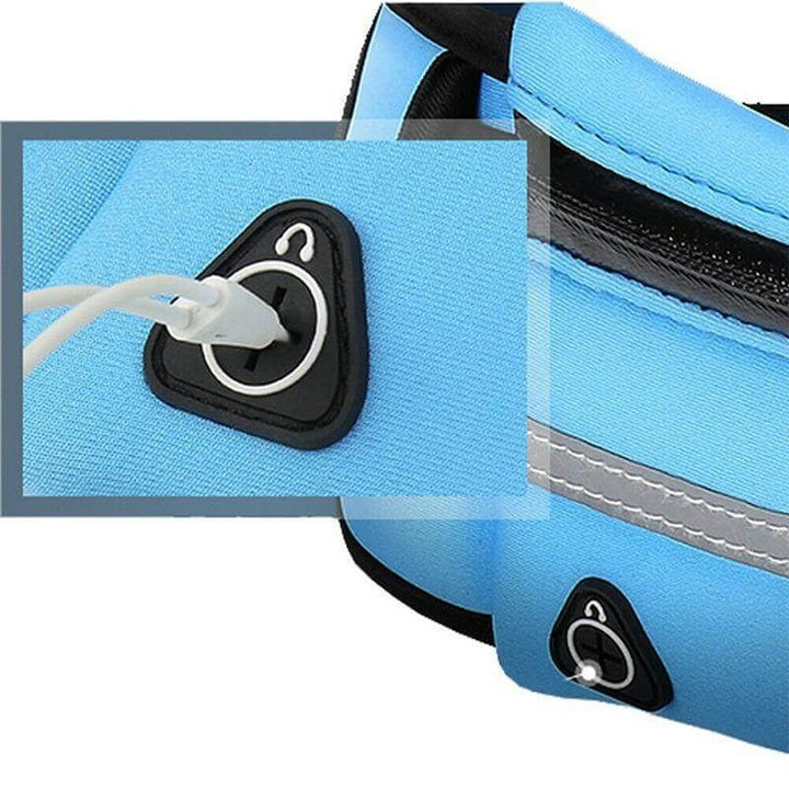 Unisex water-resistant running belt with large phone pocket. Enjoy hands-free workouts.